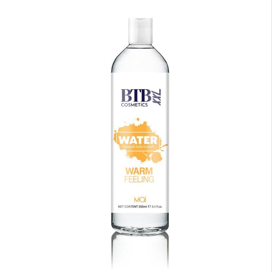 Lubricante Efecto Calor a Base de Agua BTB 250ml – Vegano y Compatible con condón
